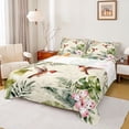 thumbnail image 1 of jejeloiu Kawaii Cute Hummingbird Twin Sheet Sets,Tropical Monstera Leaf Bedding For Girls Teens 3-Piece, 1 of 7