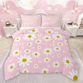 thumbnail image 1 of jejeloiu Kawaii Daisy Bedding Comforter Set,Cartoon Bowknot Flower Twin Comforter Sets,Pink White Bedding Set For Girls Teens,Microfiber Bedroom Decor Reversible,2-Piece, 1 of 8
