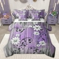 thumbnail image 1 of jejeloiu Kawaii Daisy Flower 7-Piece Twin Bedding Sets,Rustic Farmhouse Cabin Bedding Comforter Set,Purple White Gray Sheet Sets For Men Women,Ultra Soft Home Decor Reversible, 1 of 8