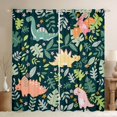 thumbnail image 1 of jejeloiu Kawaii Dinosaur Dino Blackout Curtains Set of 2 (52x84 Each),Cartoon Animal Window Curtains,Green Leaves Curtains and Drapes For Boys,Luxury Bedroom Decor, 1 of 6