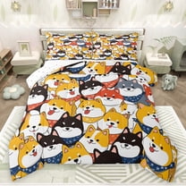 jejeloiu Kawaii Dogs Bedding Comforter Set,Puppy Dog Twin Comforter Sets,Cartoon Animal Bedding Set For Girls Kids,Luxury Bedroom Decor Reversible,2pcs