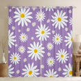 thumbnail image 1 of jejeloiu Kawaii Floral Daisy Blackout Curtains Set of 2 (52x84 Each),Cartoon Flowers Blossom Window Curtains,Purple White Curtains and Drapes For Girls Teens,Super Cozy Room Decor, 1 of 6