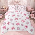 thumbnail image 1 of jejeloiu Kawaii Flower Floral Twin Comforter Sets,Cute Bowknot Ribbon Bedding Set For Girls Teens Reversible 2pcs, 1 of 8