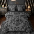 thumbnail image 1 of jejeloiu Kawaii Fox 7 Pieces Bedding Comforter Set,Vintage Bohemain Flowers Full Bedding Set,Black Damask Floral Fitted Sheet Flat Sheet For Adults,Ultra Soft Home Decor Reversible, 1 of 8