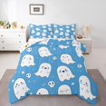 thumbnail image 1 of jejeloiu Kawaii Funny Ghost Bedding Comforter Set,Happy Halloween Twin Comforter Sets,Spooky Skeleton Skull Bedding Set For Boys Kids,Breathable Bedroom Decorative Reversible,2 Pieces, 1 of 7