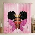 thumbnail image 1 of jejeloiu Kawaii Girly Princess Curtains Pack of 2 (42x84 Each),Fairy Tale Theme Curtains Blackout,Chic Glass Wings Bedroom Curtains For Kids,Breathable Home Decor, 1 of 6