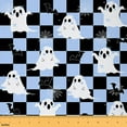 thumbnail image 1 of jejeloiu Kawaii Halloween Ghost Fabric by the Yard 5 Yards,Geometric Plaid Fabric for Sewing,White Blue Black Home Decor Fabric by the Yard For Teens Girl,Super Cozy Room Decor, 1 of 6