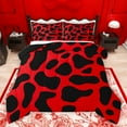 thumbnail image 1 of jejeloiu Kawaii Leopard Print Queen Comforter Set,Cartoon Cheetah Pattern Bedding Sets,Red Black Bedding Comforter Set For Adults,Ultra Soft Home Decor Reversible,3-Piece, 1 of 8