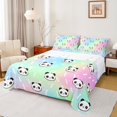 thumbnail image 1 of jejeloiu Kawaii Panda Head Bed Sheets,Cartoon Animal King Sheets,Gradient Colorful Sheet Set For Girls Boys,Super Cozy Room Decor,4pcs, 1 of 7