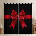 thumbnail image 1 of jejeloiu Kawaii Ribbon Bow Blackout Curtains Set of 2 (52x84 Each),Happy Valentine's Day Window Curtains For Girl Kids, 1 of 6