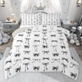 thumbnail image 1 of jejeloiu Kawaii Ribbon Bow Twin Comforter Sets,Gray White Bedding Set For Girl Kids Reversible 2pcs, 1 of 8