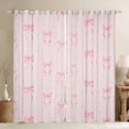 thumbnail image 1 of jejeloiu Kawaii Ribbon Bowtie Black Out Curtains,Pink Heart Print Curtains Pack of 2 (42x63 Each) For Girl Kids, 1 of 6
