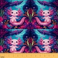 thumbnail image 1 of jejeloiu Kawaii Salamander Axolotl Fabric by the Yard 1 Yard,Magic Ocean Animal Home Decor Fabric by the Yard,Watercolor Coral Sewing Fabric For Children,Breathable Home Decor, 1 of 6