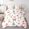thumbnail image 1 of jejeloiu Kawaii Santa Claus Twin Bedding Sets 7-Piece,Merry Christmas Bedding Comforter Set,Xmas Reindeer Gifts Sheet Sets For Children,Lightweight Room Decor Reversible, 1 of 8