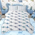 thumbnail image 1 of jejeloiu Kawaii Shark Queen Comforter Set,Sea Ocean Animal Bedding Comforter Set For Boy Teens Reversible 3pcs, 1 of 8