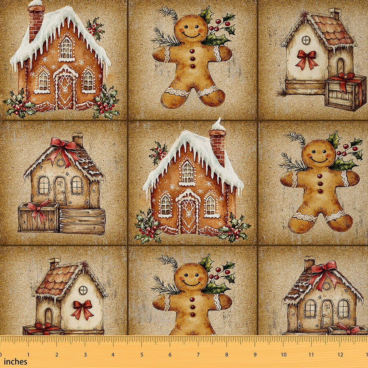 jejeloiu Kawaii Snowman Biscuit Fabric by the Yard 5 Yards,Christmas Theme Cabin Fabric for Sewing,Happy New Year Home Decor Fabric by the Yard For Child,Breathable Home Decor