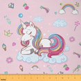 thumbnail image 1 of jejeloiu Kawaii Unicorn Fabric by the Yard 5 Yards,Colorful Rainbow Diamond Fabric for Sewing,Sweet Dessert Ice Cream Home Decor Fabric by the Yard For Girl,Luxury Bedroom Decor, 1 of 6