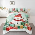 thumbnail image 1 of jejeloiu Kawaii Xmas Snowmen Bedding Comforter Set,Merry Christmas Gifts Twin Comforter Sets,Happy New Year Bedding Set For Teens,Lightweight Room Decor Reversible,2pcs, 1 of 8