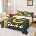 thumbnail image 1 of jejeloiu Kids Football Games Full Size Sheets For Ball Gamer,Yellow Green American City Bed Sheets For Boys,4-Piece, 1 of 6