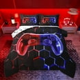 thumbnail image 1 of jejeloiu Kids Gamepad Controller Bedding Comforter Set,Console Gamer Gaming Twin Comforter Sets,Red Bpurple Ombre Bedding Set For Boy,Microfiber Bedroom Decor Reversible,2pcs, 1 of 8
