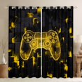 thumbnail image 1 of jejeloiu Kids Gamepad Controller Blackout Curtains Set of 2 (52x84 Each),Gamer Gaming Window Curtains,Yellow Black Check Curtains and Drapes For Adults,Ultra Soft Home Decor, 1 of 6