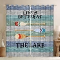 thumbnail image 1 of jejeloiu Lake Camping Cabin Black Out Curtains,Gray Blue Green Curtains Pack of 2 (42x63 Each) For Kids, 1 of 6