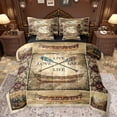 thumbnail image 1 of jejeloiu Lake House 7pcs Bedding Comforter Set,Rustic Bohemian Style Queen Bedding Sets,Brown Beige Queen Sheet Sets For Boys Teens,Luxury Bedroom Decor Reversible, 1 of 8