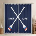 thumbnail image 1 of jejeloiu Lake House Black Out Curtains,White Cartoon Paddle Curtains Pack of 2 (42x63 Each) For Boys Girls, 1 of 6