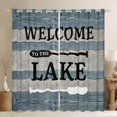 thumbnail image 1 of jejeloiu Lake House Curtains Pack of 2 (42x84 Each),Retro Paddle Pattern Curtains Blackout For Boys Teens, 1 of 6