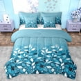 thumbnail image 1 of jejeloiu Leaf Artwork 7-Piece Twin Bedding Sets,Abstract Ink Painting Bedding Comforter Set,White Blue Sheet Sets For Girls Boys,Super Cozy Room Decor Reversible, 1 of 8
