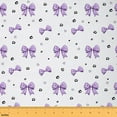 thumbnail image 1 of jejeloiu Leopard Bowtie Bowknot Fabric by the Yard 5 Yards,Cheetah Pattern Fabric for Sewing,Purple White Home Decor Fabric by the Yard For Girls,Microfiber Bedroom Decor, 1 of 1