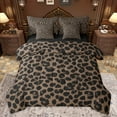 thumbnail image 1 of jejeloiu Leopard Cheetah Print 7 Pieces Bedding Comforter Set,Jungle Animal Full Bedding Set,Black Brown Fitted Sheet Flat Sheet For Kids,Luxury Bedroom Decor Reversible, 1 of 8