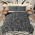 thumbnail image 1 of jejeloiu Leopard Cheetah Print Bedding Comforter Set,Ribbon Bow Tie Twin Comforter Sets,Gray Black Bedding Set For Kids,Luxury Bedroom Decor Reversible,2 Pieces, 1 of 8