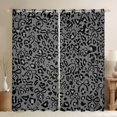 thumbnail image 1 of jejeloiu Leopard Cheetah Print Black Out Curtains,Ribbon Bow Tie Curtains Pack of 2 (42x63 Each),Gray Black Bedroom Curtains For Kids,Luxury Bedroom Decor, 1 of 6