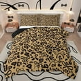 thumbnail image 1 of jejeloiu Leopard Pattern Full Size Comforter Sets,Cute Bowtie Ribbon Bedding Comforter Set,Brown Black Bedding Sets For Girl Kids,Luxury Bedroom Decor Reversible,3pcs, 1 of 8