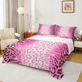 thumbnail image 1 of jejeloiu Leopard Pattern Queen Sheet Sets,Modern Cheetah Print Flat Sheet,Pink Bling Print Queen Fitted Sheet For Girl Teens,Microfiber Bedroom Decor,4 Pieces, 1 of 7