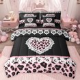 thumbnail image 1 of jejeloiu Leopard Print 7-Piece Twin Bedding Sets,Romantic Valentine Day Bedding Comforter Set,Pink Black Sheet Sets For Girls Teens,Ultra Soft Home Decor Reversible, 1 of 8