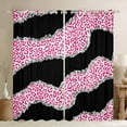 thumbnail image 1 of jejeloiu Leopard Print Blackout Curtains Set of 2 (52x84 Each),Waves Geometric Striped Window Curtains,Pink Black Curtains and Drapes For Girls Kids,Ultra Soft Home Decor, 1 of 6