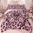 thumbnail image 1 of jejeloiu Leopard Print Bowknot Full Size Comforter Sets,Wild Animals Bedding Sets For Cheetah Lover Reversible 3 Pieces, 1 of 8