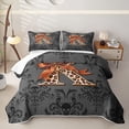 thumbnail image 1 of jejeloiu Leopard Print Monogrammed K Twin Quilt Set For Girls,Vintage Damask Art Twin Coverlet Set For Adults,2-Piece, 1 of 7