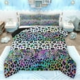 thumbnail image 1 of jejeloiu Leopard Print Queen Comforter Set,Abstract Cheetah Pattern Bedding Sets,Colorful Aesthetic Bedding Comforter Set For Men Women,Breathable Home Decor Reversible,3pcs, 1 of 8
