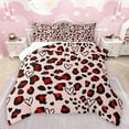 thumbnail image 1 of jejeloiu Leopard Print Texture Bedding Comforter Set,Modern Abstract Geometric Twin Comforter Sets,Pink Cheetah Print Bedding Set For Girl,Microfiber Bedroom Decor Reversible,2 Pieces, 1 of 8