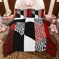thumbnail image 1 of jejeloiu Leopard Print Twin Comforter Sets,Red White Black Bedding Set For Men Women Reversible 2-Piece, 1 of 8
