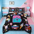 thumbnail image 1 of jejeloiu Letter B Monogrammed Queen Comforter Set,Boys Ball Games Bedding Comforter Set For Girls Kids Reversible 3-Piece, 1 of 8