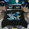 thumbnail image 1 of jejeloiu Letter H Monogrammed Bedding Comforter Set,Cartoon Astronaut Twin Comforter Sets,Galaxy Planet Bedding Set For Boys,Microfiber Room Decorative Reversible,2pcs, 1 of 8