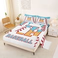 thumbnail image 1 of jejeloiu Letter H Print Bed Sheets,White Blue Red King Sheets For Girls Women 4-Piece, 1 of 6