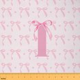 thumbnail image 1 of jejeloiu Letter I Monogrammed Fabric by the Yard 1 Yard,Cute Bowtie Bow Home Decor Fabric by the Yard,Pink Bowknot Sewing Fabric For Child,Microfiber Room Decorative, 1 of 6