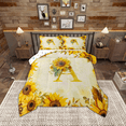 thumbnail image 1 of jejeloiu Letter A Monogrammed Bedding Comforter Set,Rustic Flower Print Twin Comforter Sets,Retro Yellow Sunflower Bedding Set For Child,Microfiber Room Decorative Reversible,2 Pieces, 1 of 8