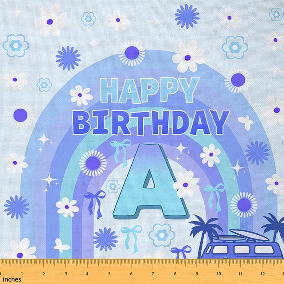 jejeloiu Letter A Monogrammed Fabric (10 Yards) Cute Bowtie Daisy Microfiber Sewing Decor