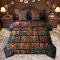 thumbnail image 1 of jejeloiu Library Old Books 7-Piece Twin Bedding Sets,Retro Wooden Bookshelf Bedding Comforter Set For Men Women Reversible, 1 of 8